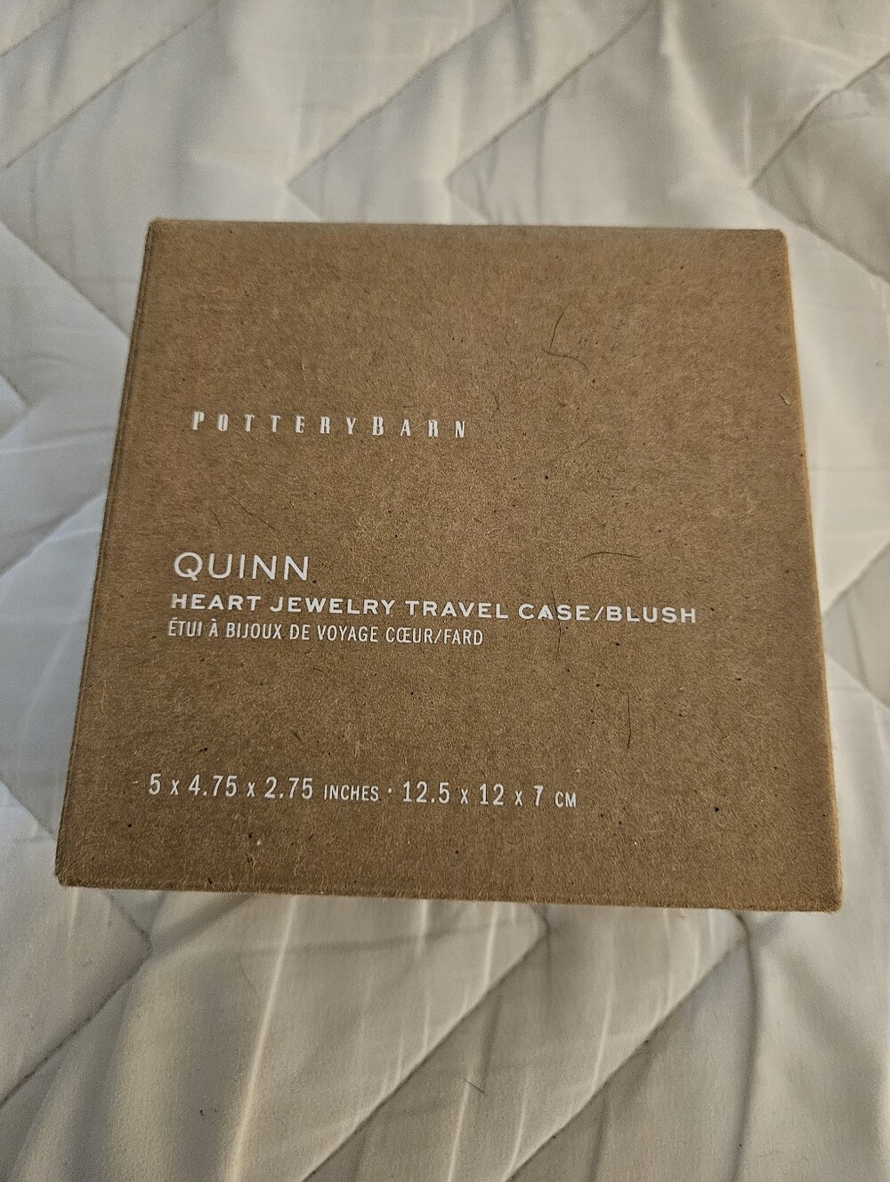 Pottery Barn Quinn Heart Jewelry Travel Case - Blush